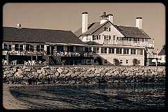 Bass River Light Atop the Lighthouse Inn - Sepia Tone